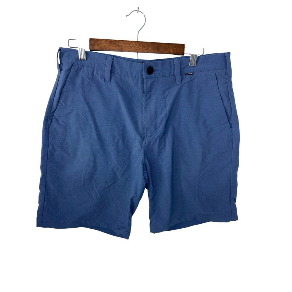 Hurley x Nike Dri-Fit Hybrid Walkshorts Chino Shorts Mens 32 Blue Flat Front - Picture 2 of 14